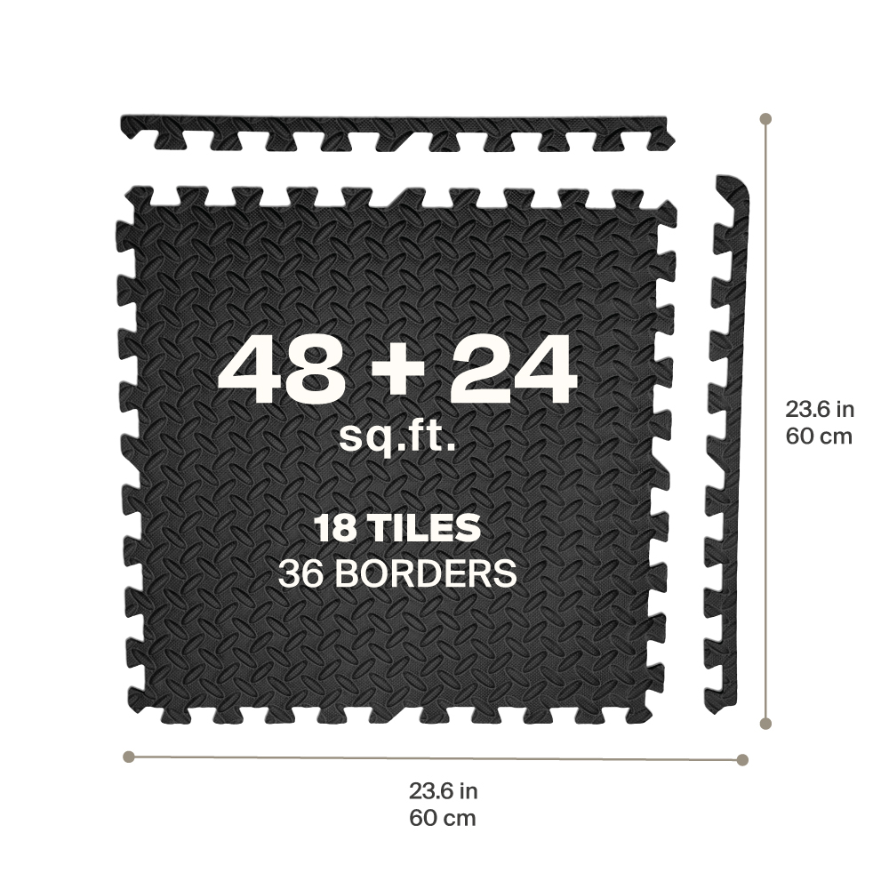 Mega Premium Gym Mat Set - 18 pieces