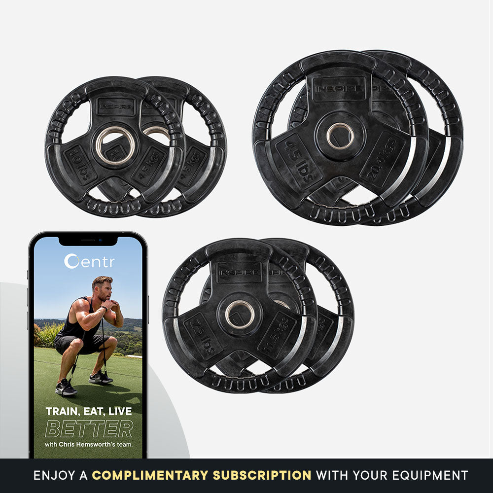 160 LB (10lbs - 45lbs) Rubber Olympic Weight Plate Add-On