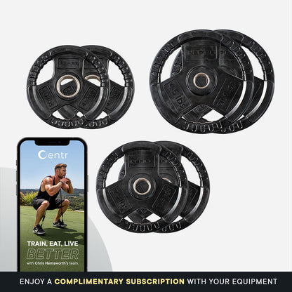 160 LB (10lbs - 45lbs) Rubber Olympic Weight Plate Add-On